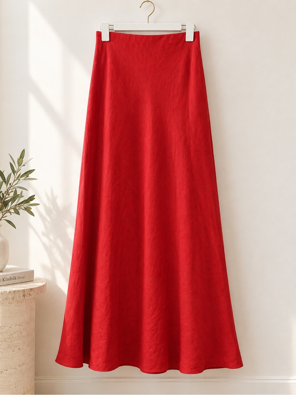 Reformation Red Flowing Maxi Skirt - Picture 2 of 8